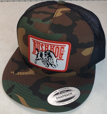 BUSH HOG Machinery Outdoors Arborist Forestry Agriculture Trucker Patch Hat 80s Vintage Bush Hog snap back truckers hat 1980s | eBay main image 3