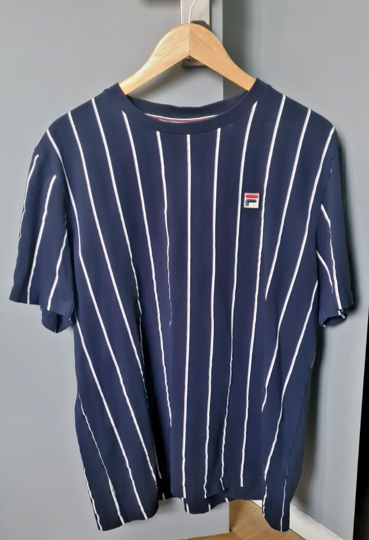 T shirt uomo Fila nera Lee spilla a righe XL