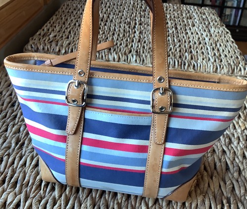 Coach Hamptons Red White Blue Striped Small Tote Bag Purse Handbag 7744 |  eBay