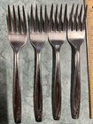International Silver Lawncrest Stainless Salad Forks 6" Silverware MCM Set of 4 — photo 3