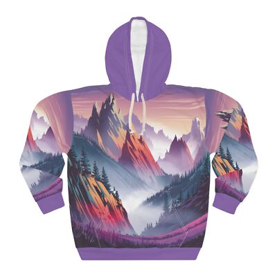 Opal Peaks All Over Print Pullover Hoodie Outdoor Adventure Apparel Travel Gear