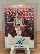 2019-20 Panini Mosaic Scripts Orange Jakob Poeltl #SC-JPT Auto