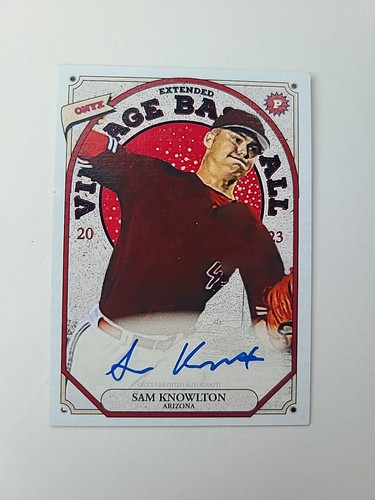 SAM KNOWLTON 2023 ONYX VINTAGE EXTENDED BASEBALL AUTO BLUE INK ...