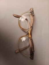 Liberty Cat Eye Glasses Ornate Silver Pinkish Gold Frame Read Vintage Style