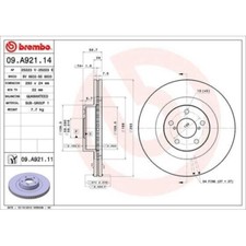 2x Disque de frein BREMBO 09.A921.11 convient pour SUBARU TOYOTA