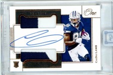 2020 Panini One Football Rookie Dual Patch Autograph #35 CeeDee Lamb #41/49