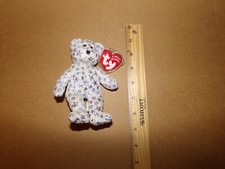 Ty Beanie Baby THE BEGINNING Plush White Bear with Silver Stars 2000 Star
