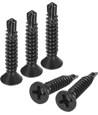 ST4,2x25 mm Blechschrauben, 100 Stück Schwarzoxid verzinkt Flachkopf