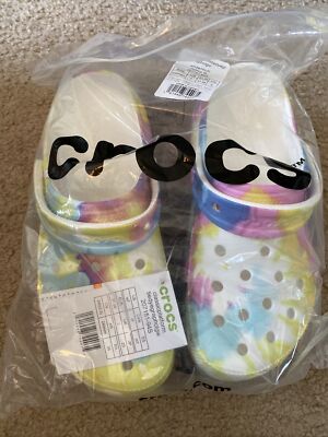 Women s Crocs Platform Classic Clogs Sandals white/ multi authentic original W7
