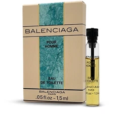 Vintage Balenciaga Pour Homme Eau De Toilette Splash Mini .05 fl oz / 1.5 ml NIB