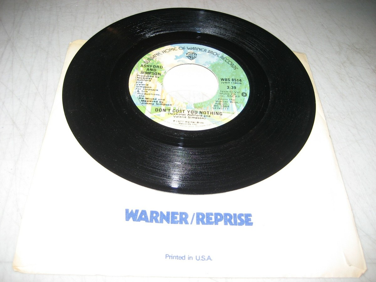 ASHFORD & SIMPSON DON'T COST YOU NOTHING 45 NM Warner Bros WBS8514
