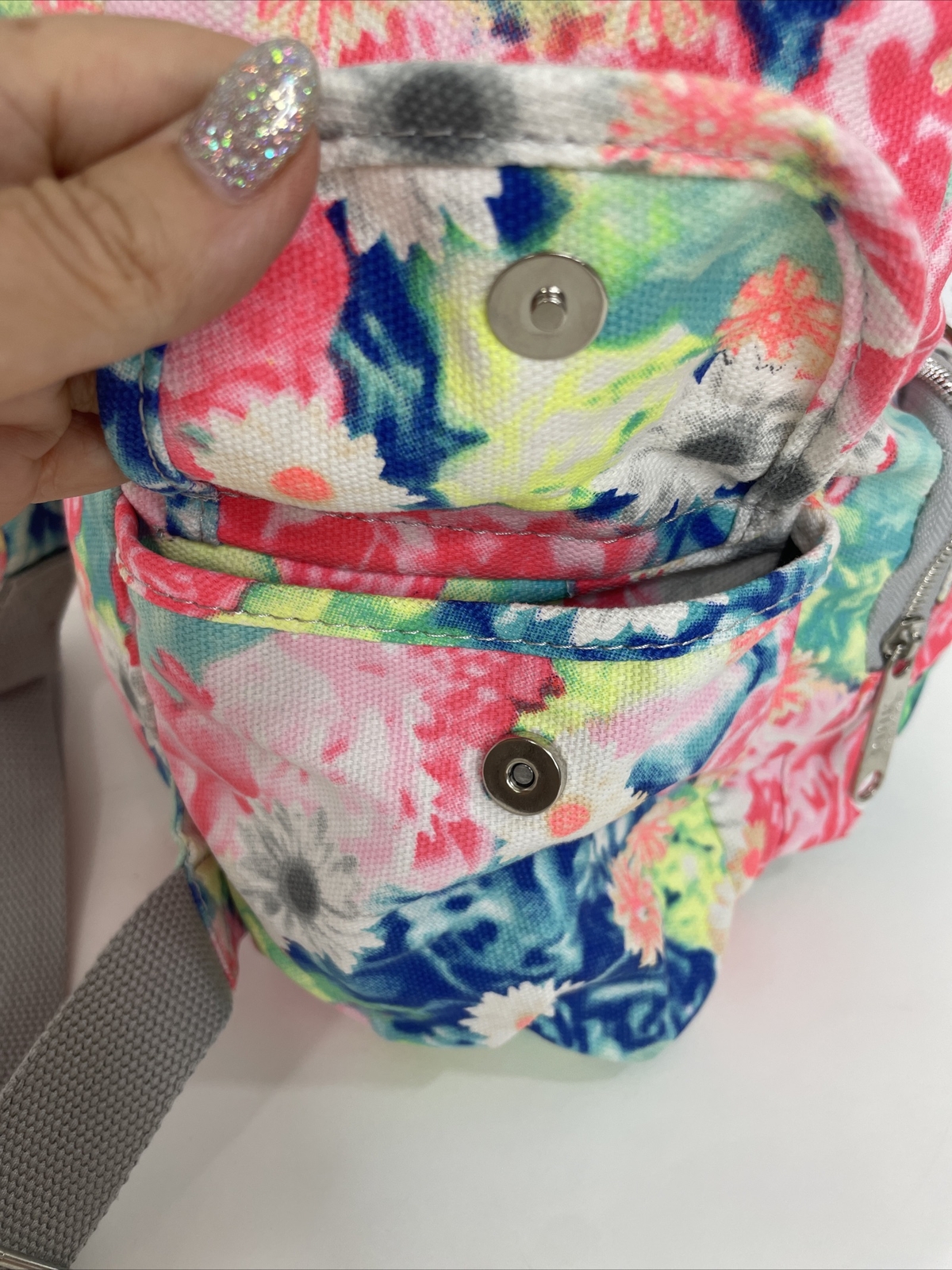 PINK Victoria’s Secret Backpack Floral Buckle Drawstr… Gem