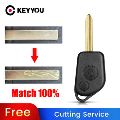 KEYYOU BLADE CUT by PHOTO Car Key Case For Peugeot 206 306 2 Button Flip Keyless