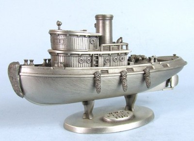 WWII FLEET TUG Vintage PMI Pewter Model Ship Nautical Collectible