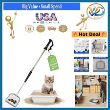 Heavy-Duty Stainless Steel Cat Litter Scoop Long Handle 27" for Quick Cleanup