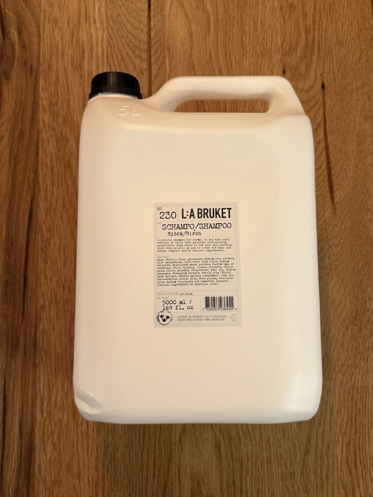 LA Bruket 230 Hair Shampoo Birch 5L 5000ml Large Tub - Brand New