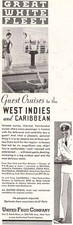 1933 United Fruit Company: Great White Fleet Vintage Print Ad