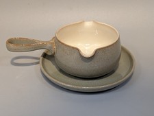 Denby Camelot Stoneware Sauce Bowl & Plate, Green, Excellent Condition 