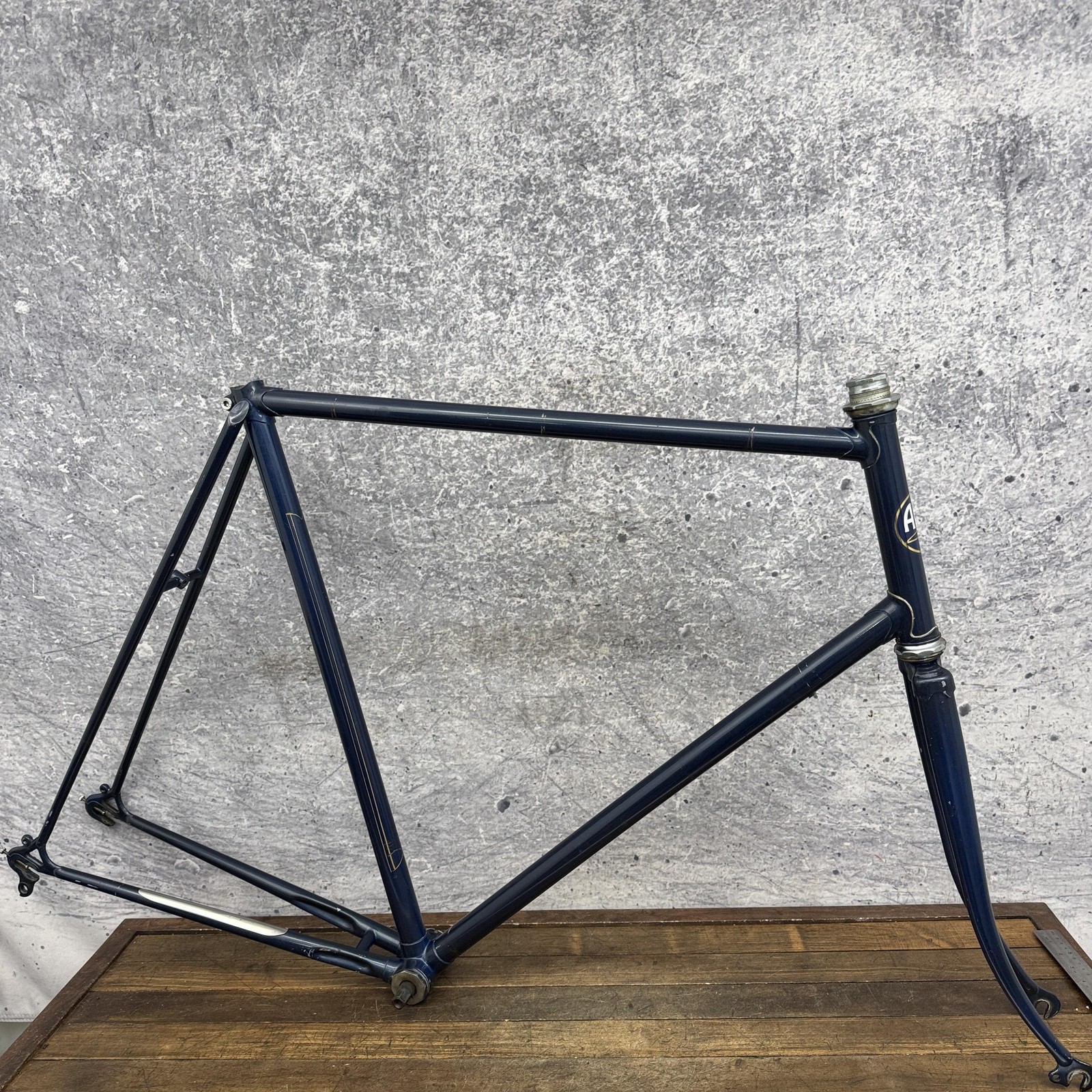 Vintage Austro Daimler Lugged Steel Road Bike Frame 64cm Blu