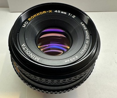 NEW RARE Minolta MD Rokkor-X 45mm F2 Manual Focus Pancake Prime Lens