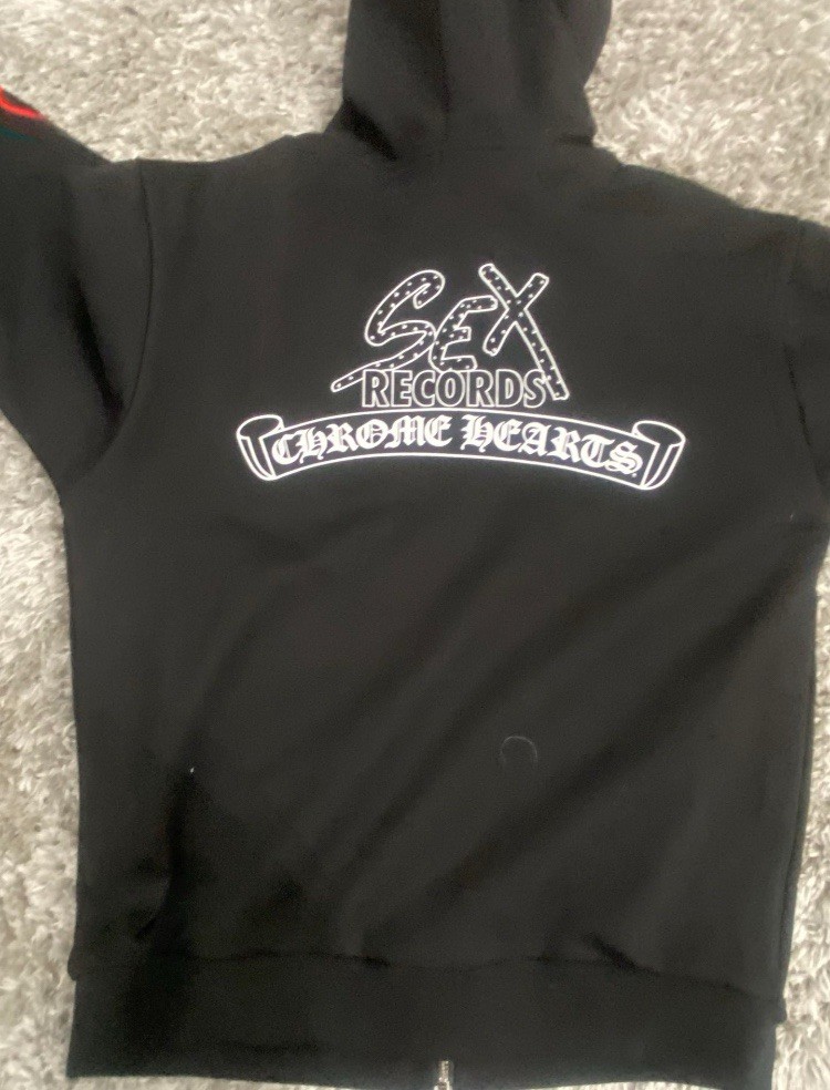Chrome Hearts Sex Records Black Full Zip Hooded Graphic Print