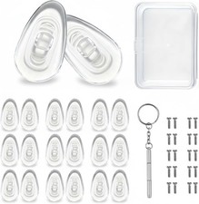 10-Pairs Glasses Nose Pad,Screw-in Soft Silicone Air Chamber Eyeglass Nose Pads,