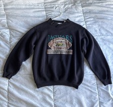 Youth L Vintage Jacksonville Jaguars Crewneck Sweatshirt Banned Logo NFL Crable