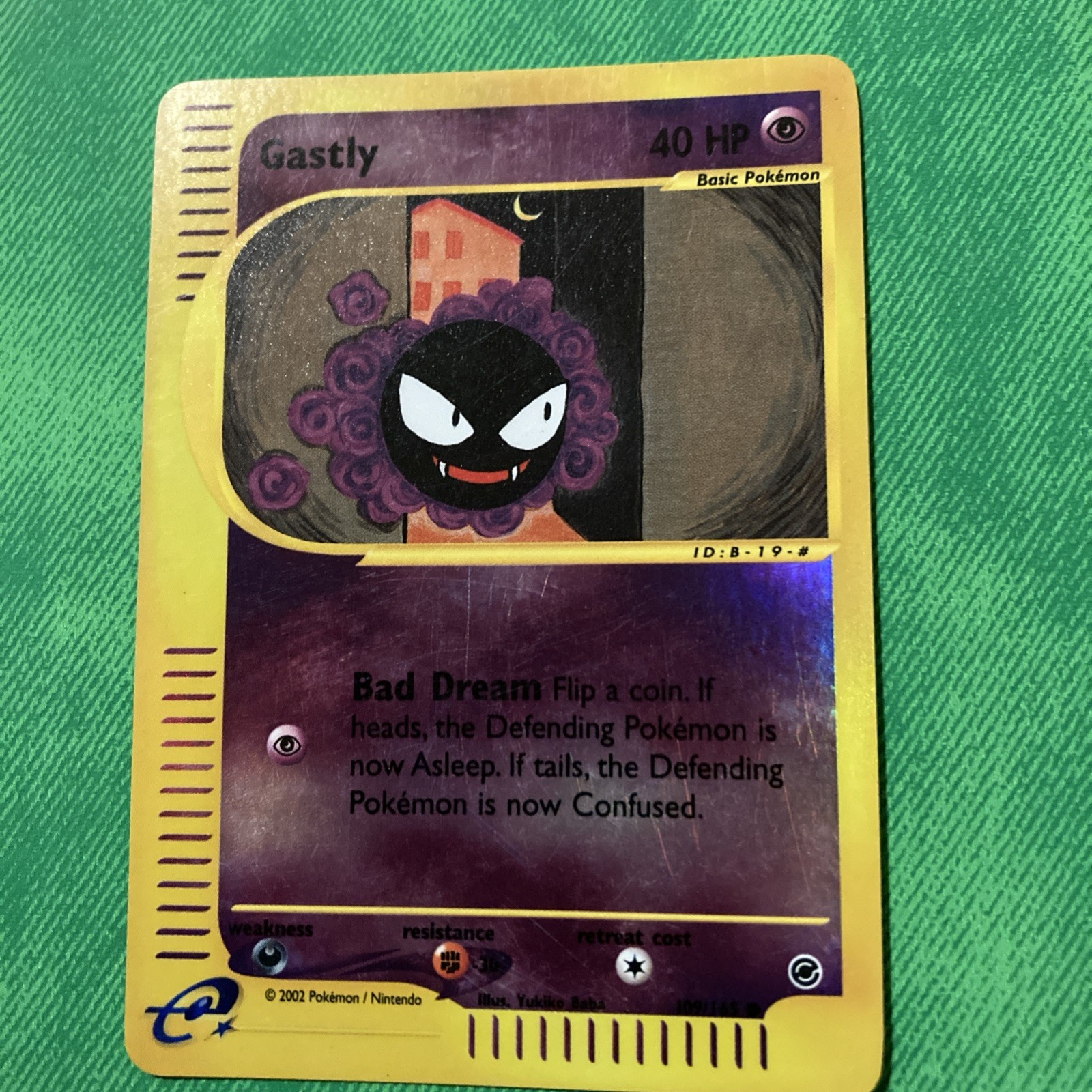 Pokemon Gastly Reverse Holo Card 109/165 Expedition Base Set NM E reader 2002