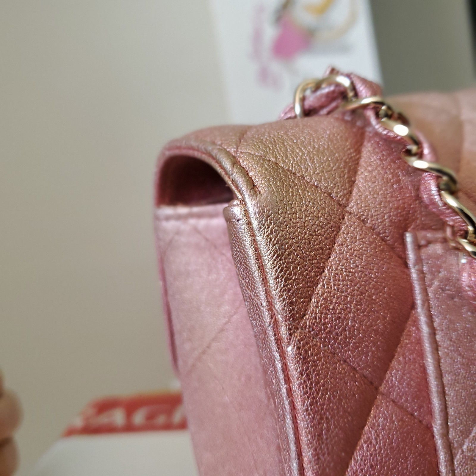 Chanel Classic mini Rectangular  Pink Ombre Gold … - image 15