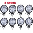 8X 42W LED Arbeitsscheinwerfer Offroad Scheinwerfer Traktor Bagger Rund 12V 24V