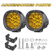 2x 3 4 Led Round Offroad Driving Spot Lights Ditch Pods Work Headlight 4wd Atv