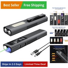 EDC Flashlight 4 in1 Magnetic Flashlight High Lumens Work Light with Green Be...