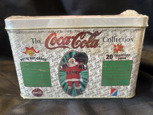 1994 Vintage Coca-Cola Metal Art Collectors Cards Tin (Santa Clause) SEALED