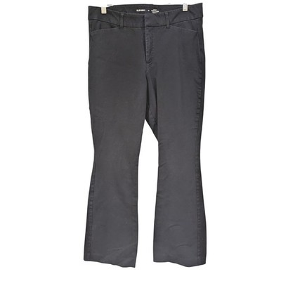 Old Navy Pixie Flare Pants 12 Navy Blue High Rise Secret Smooth Pocket Workwear