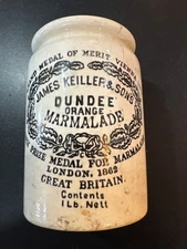 Vintage James Keiller & Son Ltd. Dundee Orange Marmalade pot -RARE 1 LB MARKING