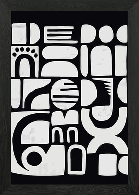 Abstraktes Unikat geometrisches Muster gerahmtes Wandbild Poster Leinwanddruck Bild