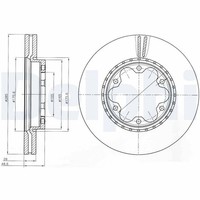 2X Bremsscheibe Delphi BG4210 FüR Hiace Toyota 5 4 Bus Commuter KDH20_ KDH21_