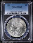 1891-P $1 Morgan Silver Dollar PCGS MS 61 | Uncirculated UNC