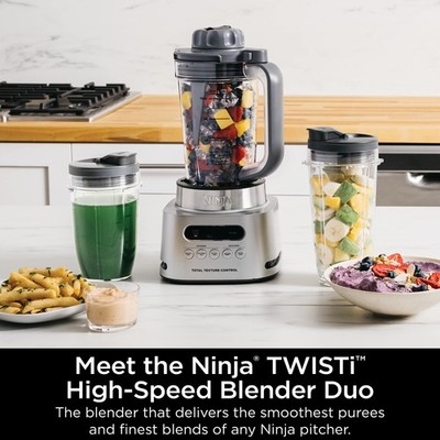 Ninja TWISTi Blender DUO 1600W Smoothie Maker 34oz Gray SS151 High