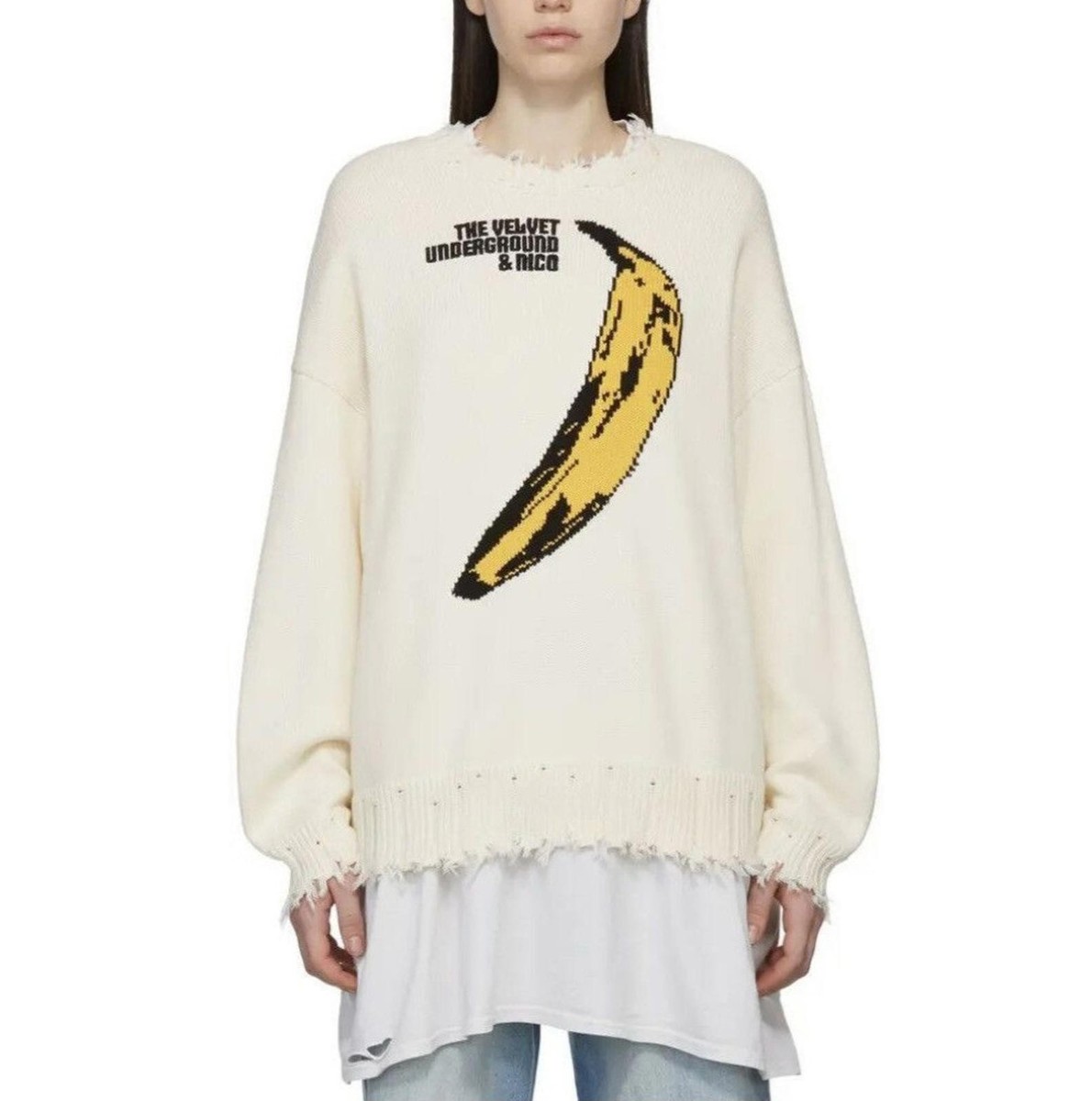 ま*つ様 BANANA REPUBLIC 本革100% NWT~R13 The Velvet Underground Banana Oversized Sweater Size M | eBay