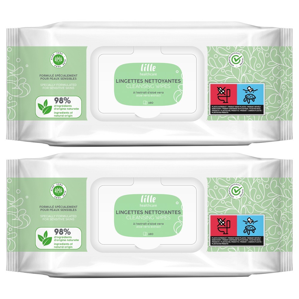 Wet Wipes for Adults - Large Hygienic Full Body Cleansing Wipes - 2 Packs of 80