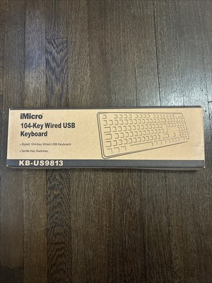 New iMicro KB-US9813 104-KEY WIRED USB KEYBOARD