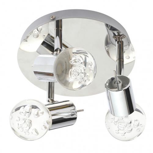Litecraft Bubble Spotlight Plate Integrated LED 15 W 3 Light - Polished Chrome