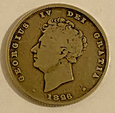 1826 English King George IV 925 Sterling Silver Shilling Coin - Antique Georgian