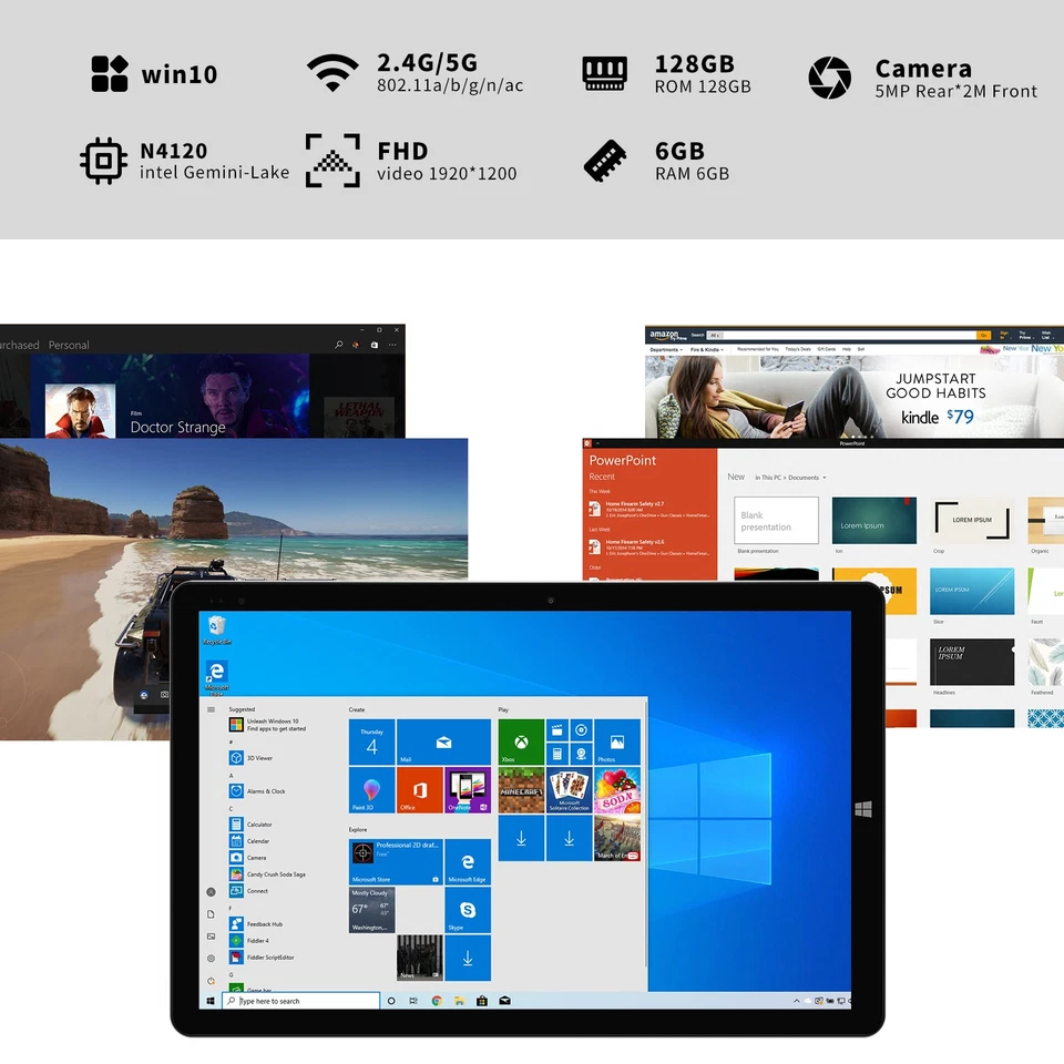 CHUWI HI X 10" 2-in-1 Windows 11 Tablet – Intel N4100, 6GB/128GB - Image 2 of 4