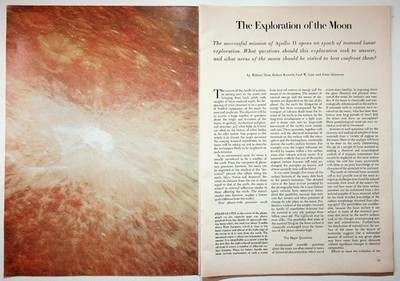 Original 1969 Apollo 11 Moon Exploration Print Article 8x11 Vintage