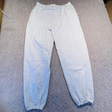 Vintage Tultex Sweatpants Mens 2XL Gray Fleece Elastic Cuff Drawstring USA Made