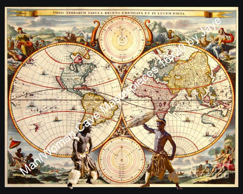 World Map - Old Vintage Map Of The World 16x20 Framed Wall Art Print - Image 2 of 4