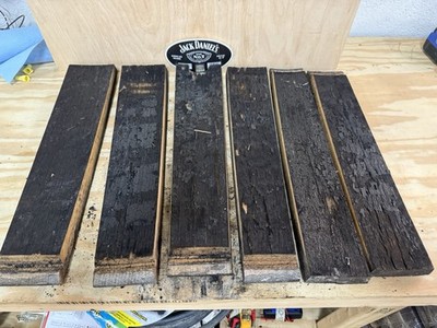 Jack Daniels Whiskey Barrel Charred Wood Staves, 3 inch wide Set of 6