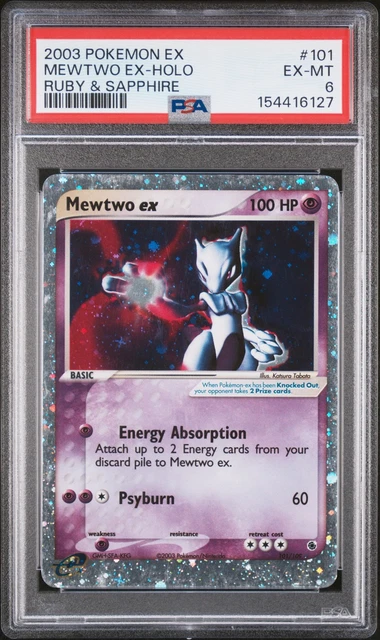 2003 POKEMON EX RUBY & SAPPHIRE #101 MEWTWO EX-HOLO PSA 6